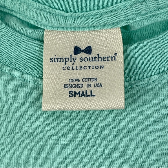 Simply Southern Tshirt Girls Small Green Waves - Picture 2 of 9